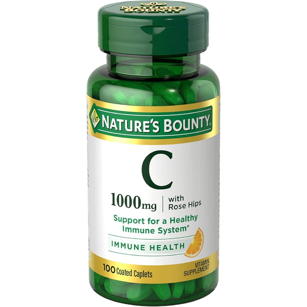 [ของแท้ 100%] NATURE'S BOUNTY VITAMIN C 1,000 mg WITH ROSE HIPS SUPPORT FOR A HEALTHY IMMUNE SYSTEM