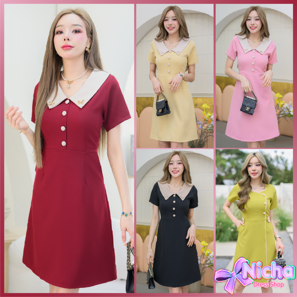 NEW ชุดเดรส งานป้ายNichaDressShop