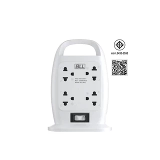 บีแอลแอล ปลั๊กไฟ TOWER 1สวิตซ์ 8ช่อง 3ม. รุ่น B32 BLL PLUG TOWER 1SWITCH 8 SOCKET 3M B32