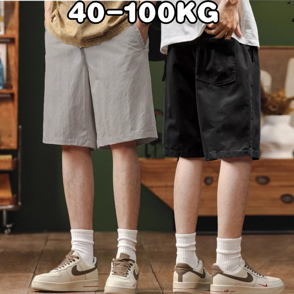 📍2XL-5XL📍กางเกงขาสั้นผู้ชาย ผ้าฝ้าย ขนาดใหญ่ ทรงหลวม ตรงหลวมผ ผ้านุ่มไม่เปลี่ยนรูปทรง คุณภาพดี