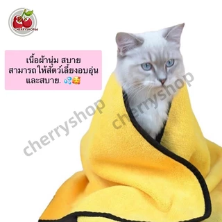 ผ้าเช็ดขนแมว สุนัข สัตว์เลี้ยง ผ้าเช็ดขนสัตว์เลี้ยง ทนทาน ไม่ขาดง่าย ซับน้ำได้ดี ราคาถูก พร้อมส่ง