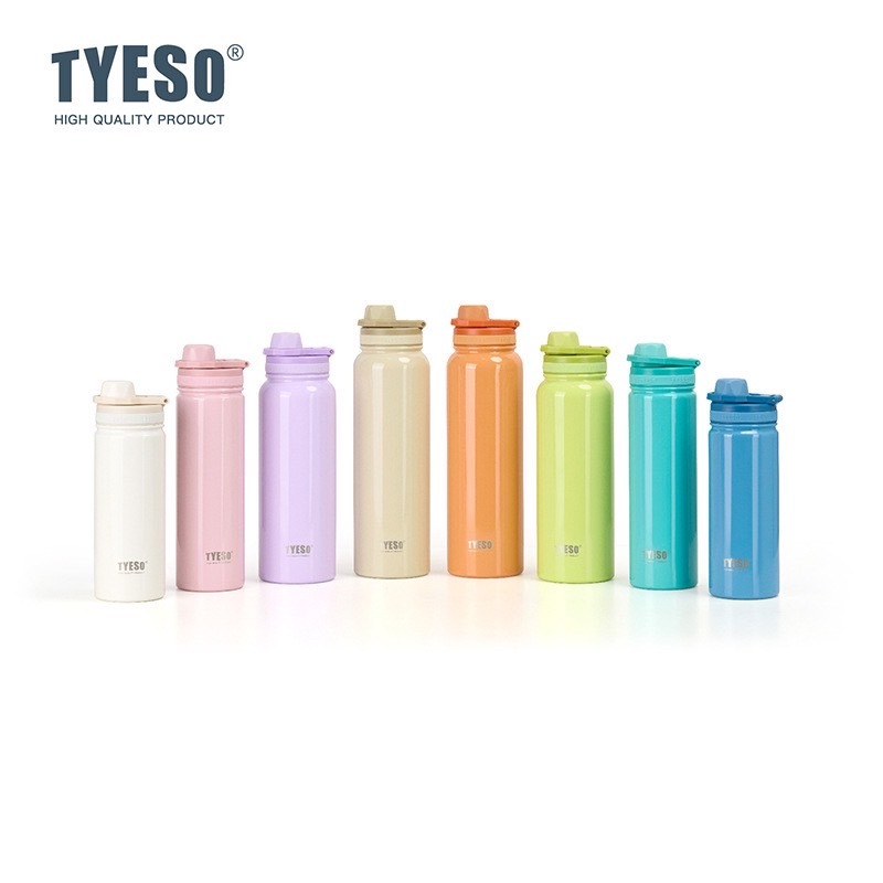 tyesoรุ่นใหม่กระติกน้ำเกรดความเย็นกระบอกน้ำเก็บอุณหภูมิพร้อมหูหิ้วสแตนเลส 304 มี600-1200ml