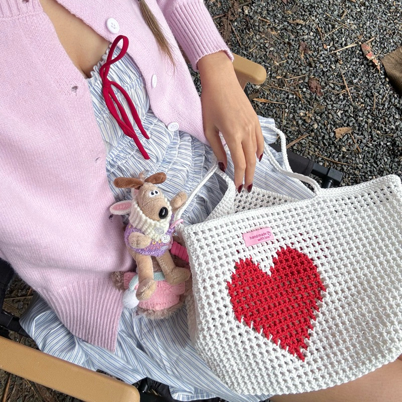 • ᵕ mesh big bag heart 🎒🎄🪒✨