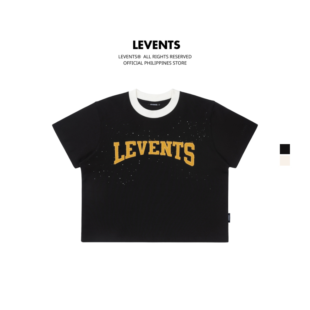 Levents® Stars Spray Boxy 2.0 Tee เสื้อครอป แขนสั้น ลายเลเว้นท์ ผ้าหนายับยาก