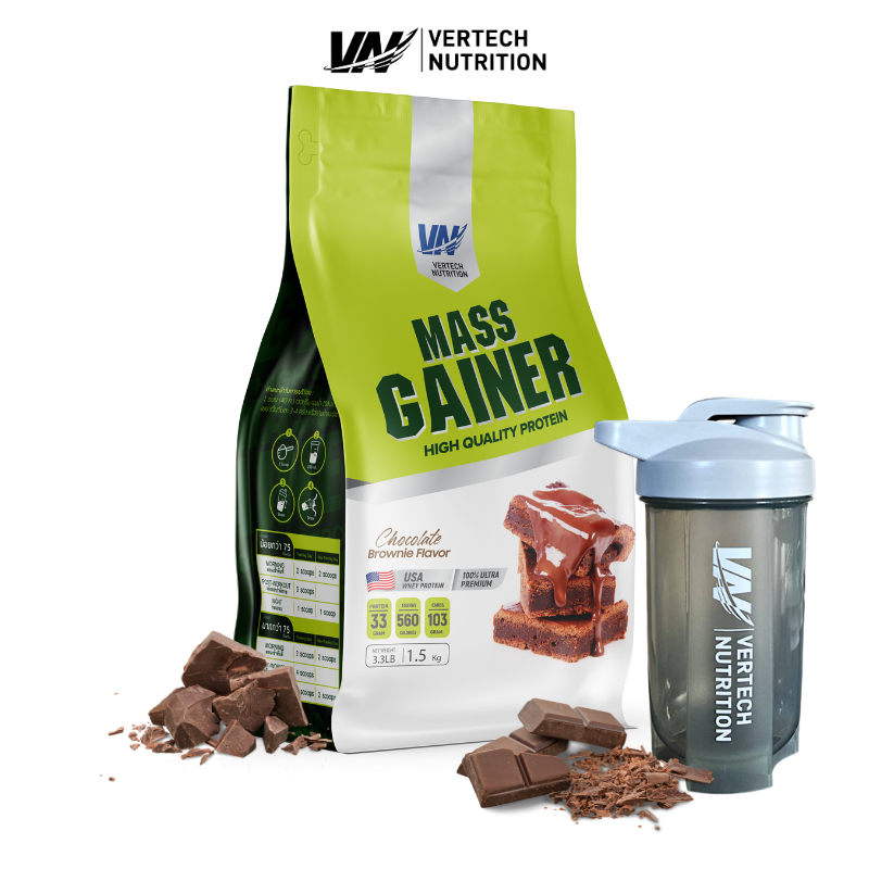VERTECH NUTRITION WHEY PROTEIN MASS GAINER เวย์โปรตีน แมสเกนเนอร์ พลังงานสูง สูตร BULK (3.3LB)