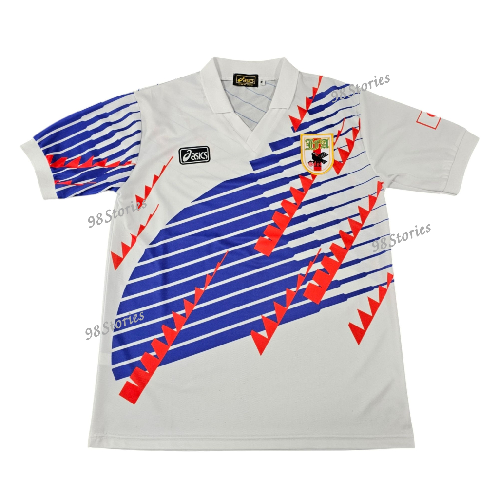 เสื้อบอลย้อนยุค ทีมชาติญี่ปุ่น 1994 ลายไผ่ สีขาว