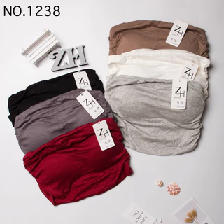 ZH.1238เกาะอกสไตล์วินเทจ_เสื้อเกาะอกครอปฟองน้ำในตัว_ด้านข้างแต่งย่น