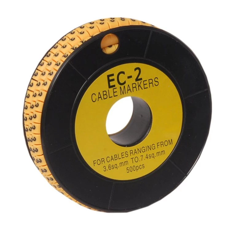 เคเบิ้ลมาคเกอร์ วายมาคเกอร์EC-1 หมายเลข 0-9 ตัวอักษร A-Z ตัวเลข ระบุตำแหน่งสายไฟ(100ชิ้นต่อ1เลข)