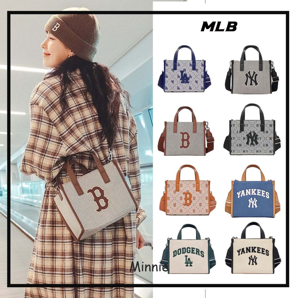 【Minnie】New ของแท้ 100% MLB UNISEX CURVED CAPNY NEW YORK YANKEE BAG/กระเป๋าสะพายข้าง/mlb กระเป๋า