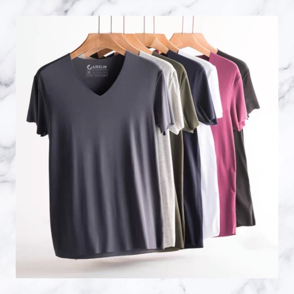 AirMill® V-Shirt เสื้อแขนสั้นคอวีผู้ชาย ไม่ยับง่ายๆ ซับเหงื่อ ระบายอากาศ แห้งไว Anti-bacteria