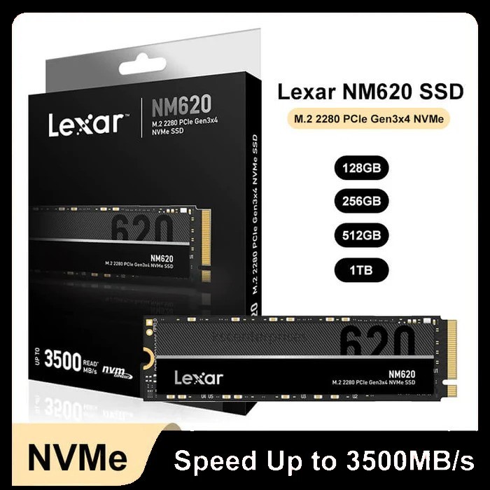 ส่งด่วน SSD Lexar NM620 512GB 1TB 2TB (เอสเอสดี) M.2 2280 PCIe NVMe Gen3x4