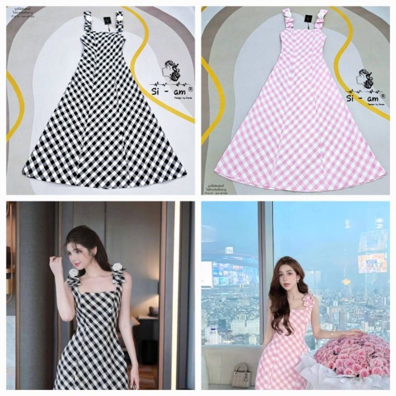 4403💘ดำมีS,4xl[ปกติ]ยาว51"เดรสยาวสายเดี่ยวผ้าทอ