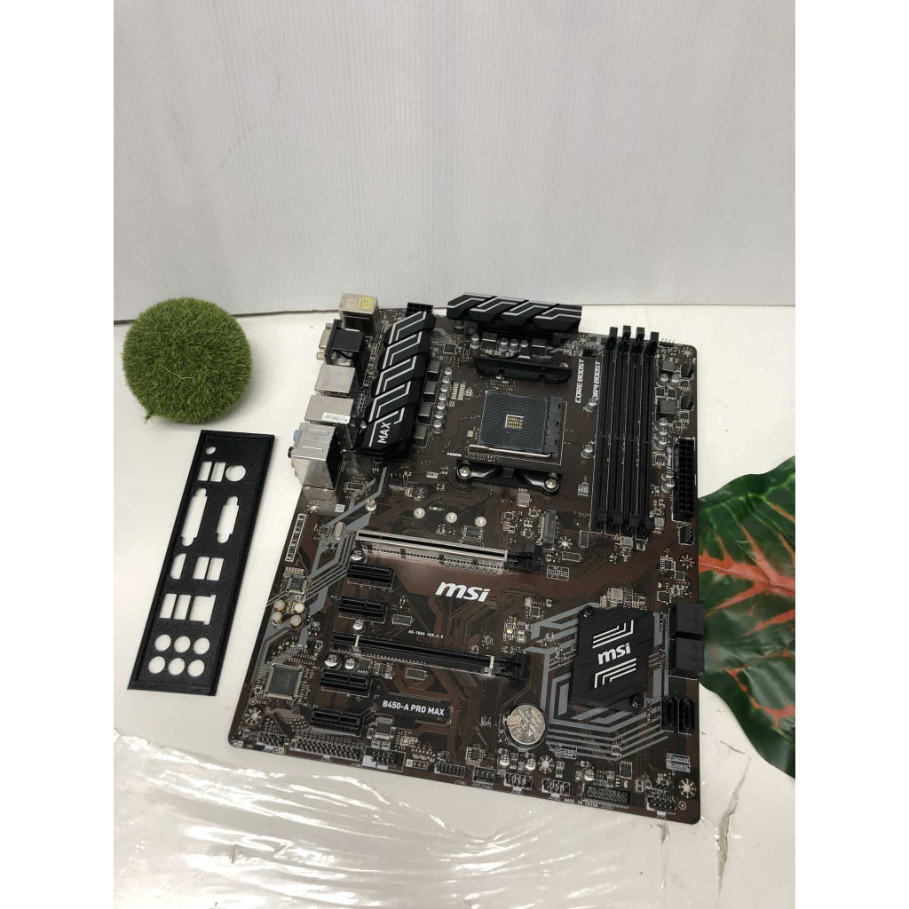 MAINBOARD (เมนบอร์ด) AM4 MSI B450-A PRO MAX ไม่มีกล่อง มีฝาหลัง พร้อมใช้งาน ประกันร้าน
