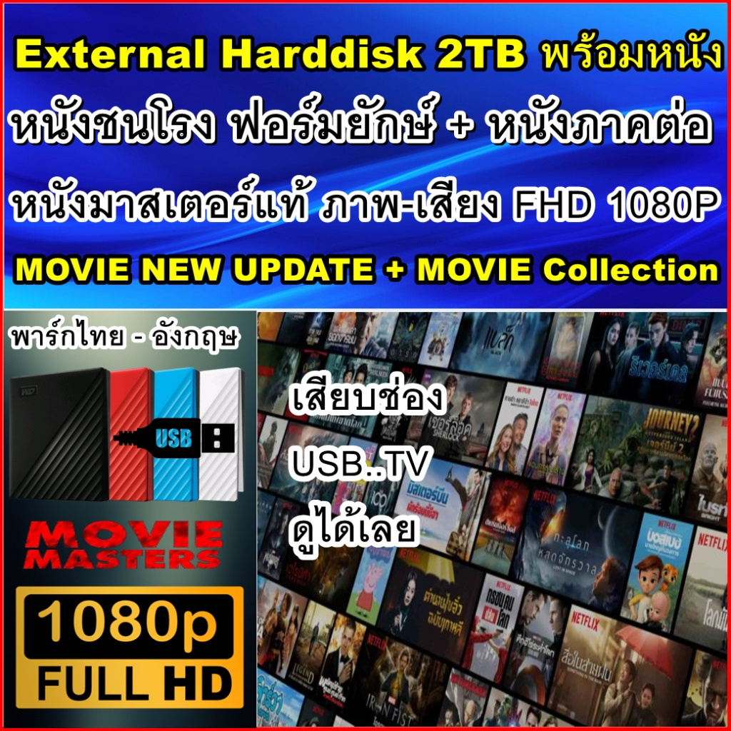 External HDD 1TB - 4TB แถมหนัง MOVIE 4K 2160P / FHD 1080P หนัง Action ฟอร์มยักษ์ + การ์ตูน Animation - รูปที่ 2