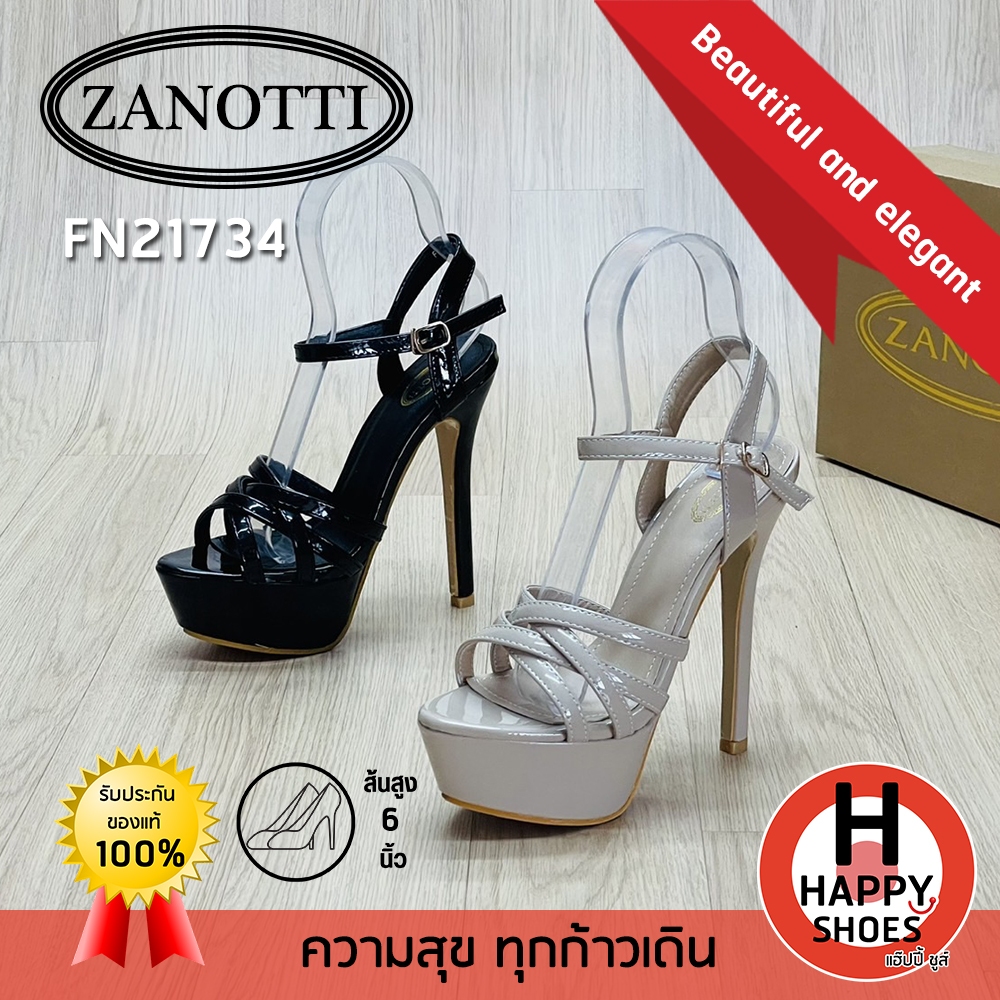 [🥇ของแท้100%🔢ไซส์35-40👠ส้น 6 นิ้ว] ZANOTTI รุ่น FN21734 รองเท้ารัดส้นสูง รองเท้าส้นสูง High heel sandals สวยสง่า เบาสบาย