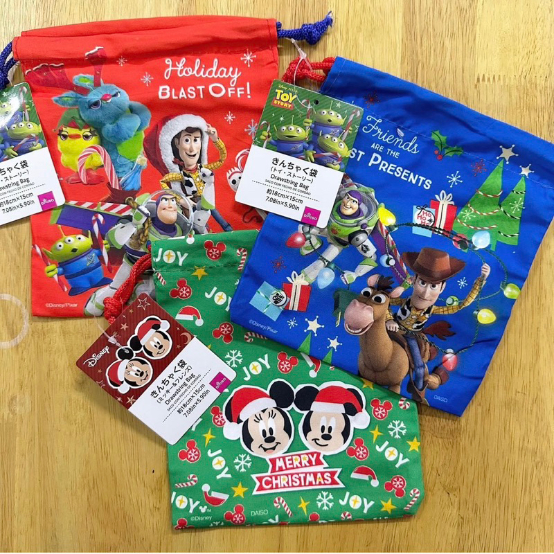 NEW!!! DISNEY/SANRIOJAPAN ถุงผ้าหูรูดน่ารัก ลายเทศกาล Christmas / Halloween