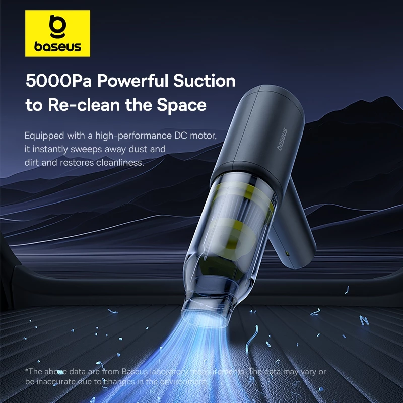 Baseus เครื่องดูดฝุ่น/เป่าลม/เติมลม/อัดไร้สาย แบบด้ามจับ รุ่น AT Car Vacuum Cleaner (5000pa) สี Cosmic Black thumbnail 5