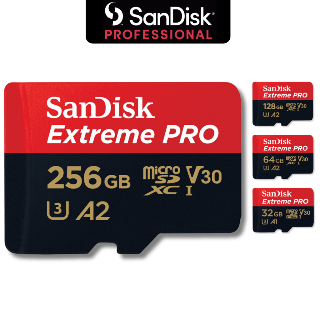 SanDisk Extreme Pro Micro SD Card SDHC 32GB SDXC 64GB 128GB 256GB Speed R/W 200/140MB/s (SDSQXCD)