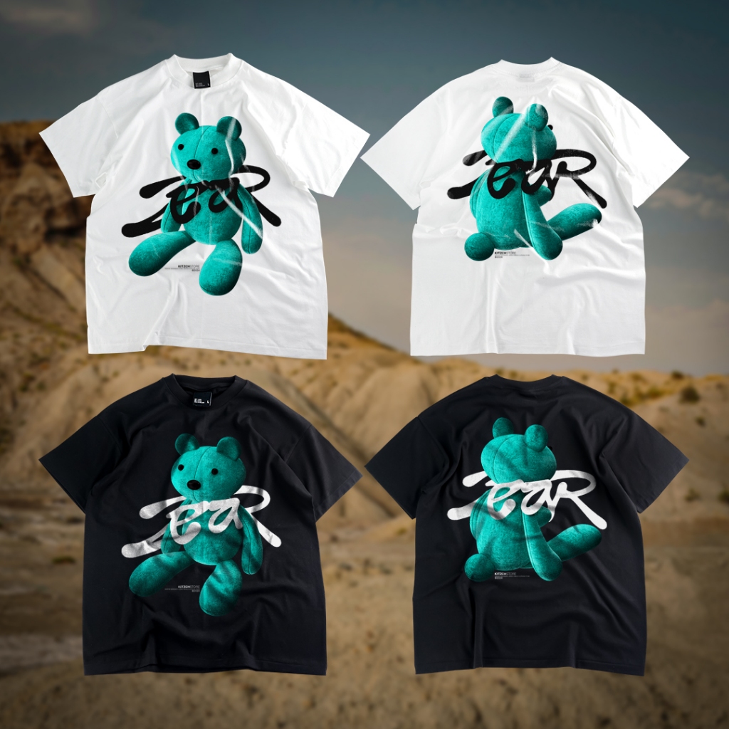 KITZCH© oversize RUNBOY COTTON 100% USA [BLUE BEAR]