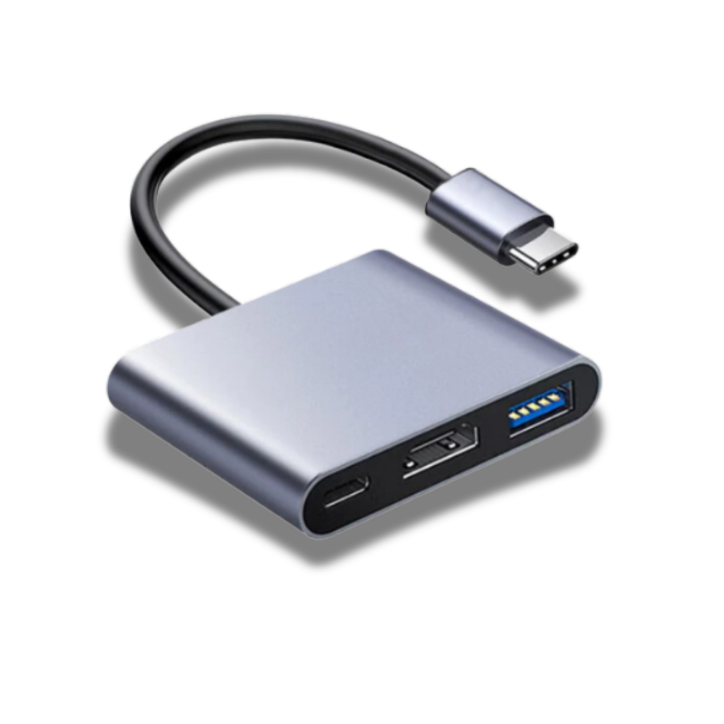 สายต่อมือถือเข้าทีวี USB Type c to HDMI Type C อะแดปเตอร์ USB 3 in 1 hub usb type c to hdmi