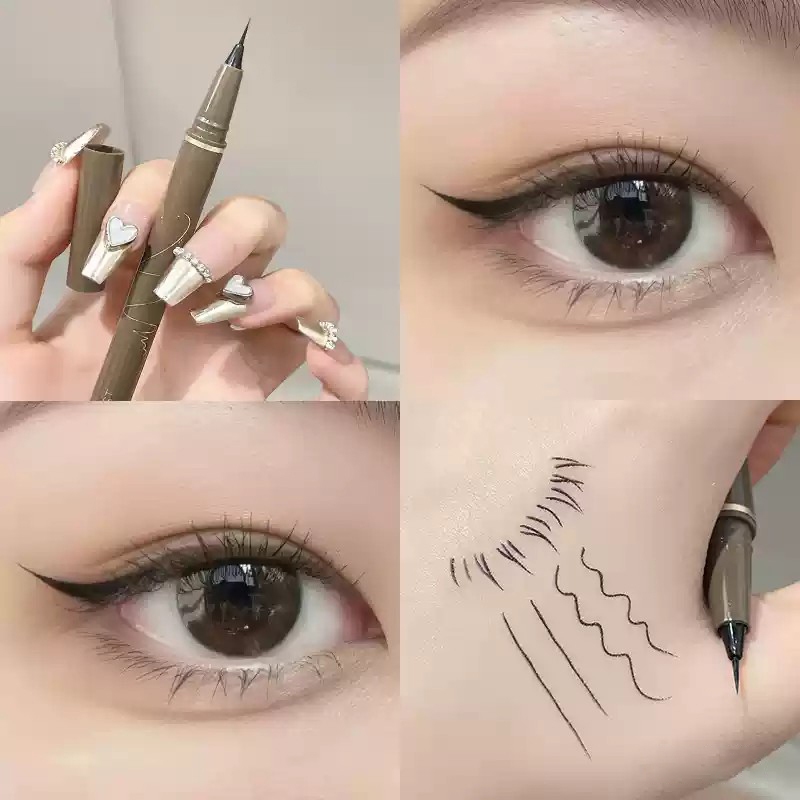 อายไลเนอร์แบบบางกันน้ํา Sweatproof ติดทนนาน Non-Smudge Novice Brown Liquid Eyeliner