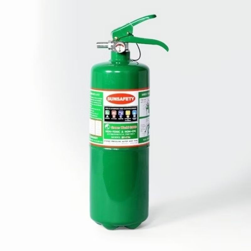 SUNSAFETY ถังดับเพลิงสีเขียวชนิด Low Pressure Water Mist(NON CFC) GREEN WORLD 2000 ขนาด 5 ปอนด์ ดับไ