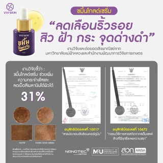 ขมิ้นโกลด์เซรั่ม (สูตรออริจินอล) VIV SKIN Kamin Gold Serum 14 ml ผิวใสฉ่ำเงา