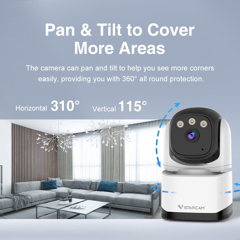 Vstarcam CS995 CS995Q กล้องวงปิด Indoor WiFi มีไมค์ลำโพงพูดผ่านกล้องได้ มองเห็นทั้งกลางวันกลางคืน