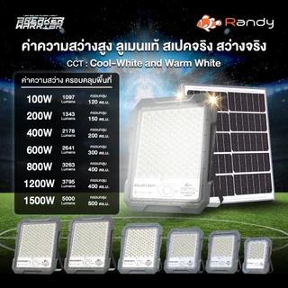 Randy SportX 2025 สปอตไลท์พลังงานแสงอาทิตย์ ชาร์จไว แบตอึด สว่างถึงเช้า กันน้ำกันฝุ่น IP66