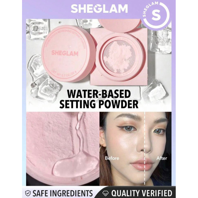 Sheglam HYDRO-TOUCH REFRESHING SETTING POWDER แป้งคุมมัน แป้งกันน้ำ แป้งฝุ่นโปร่งแสง