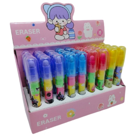 🔥แพ็ค 36 ชิ้น (006) สุ่มลายแพ็คเก็จ🔥 ยางลบต่อไส้แฟนซีลายการ์ตูน ยางลบดินสอเปลี่ยนไส้  น่ารัก สีสวยน่าใช้
