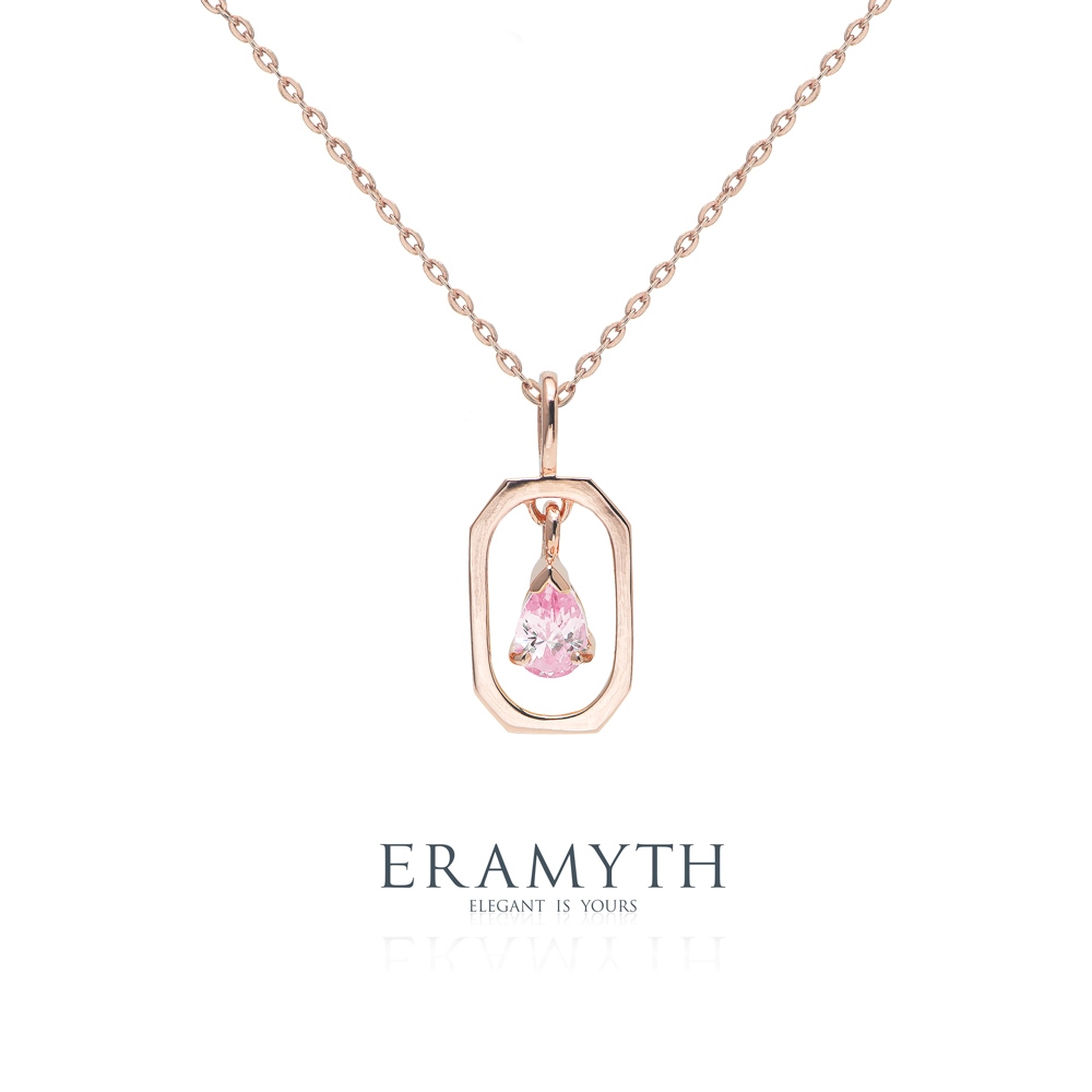 Eramyth Jewelry: สร้อยคอพร้อมจี้ เงินแท้ 925 ฝั่งด้วยเพชรสวิสCZ SF-0200-P09(พร้อมส่ง)