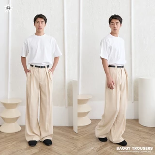 NORMAL.DAY BAGGY TROUSERS กางเกงทรงกระบอกใหญ่ ทรงหลวม ผู้ชาย ( มี2ความยาว สำหรับคนสูง 160-185 CM )