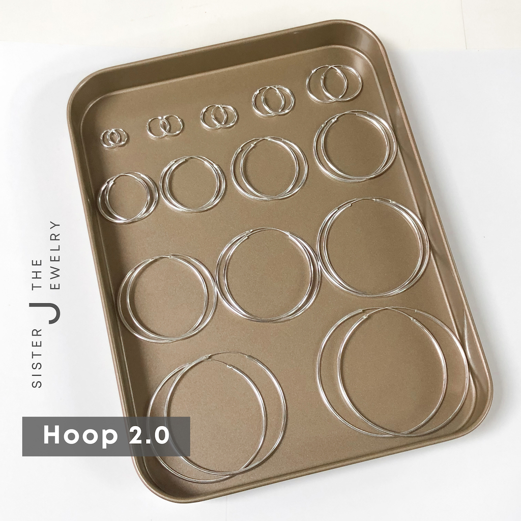 Hoop 2.0 Earrings (ราคาต่อคู่) | silver925 | ต่างหูห่วงเงินแท้ หนา 2 mm ขนาด 12 - 70 mm | Sister J
