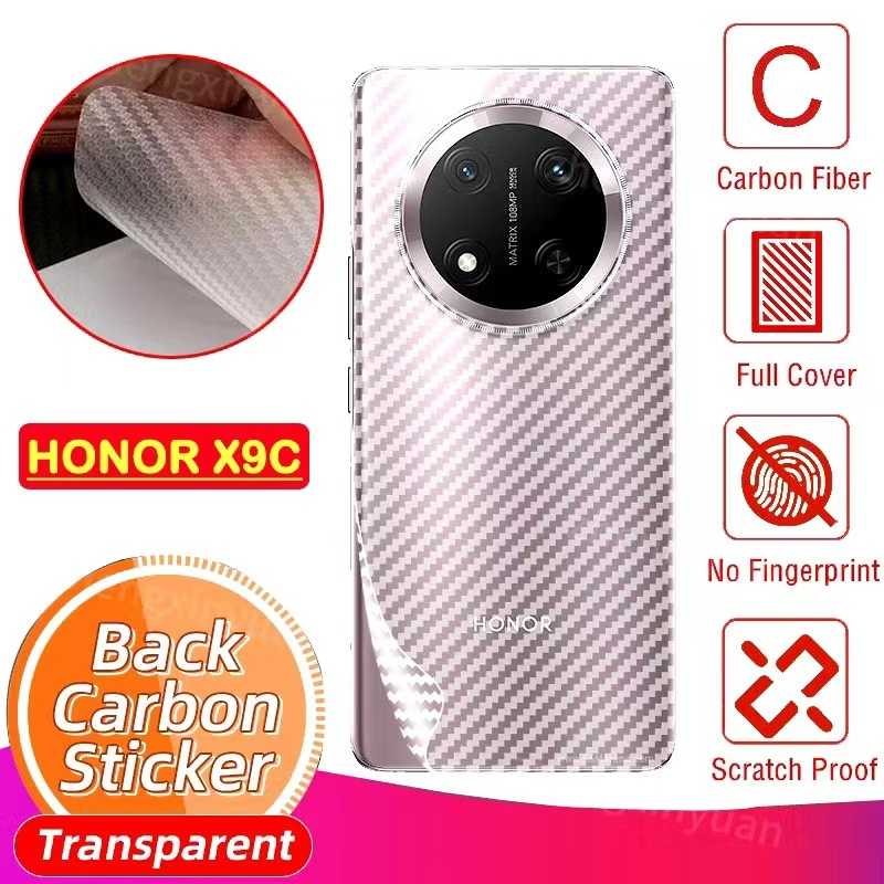 Honor X9cตรงรุ่น(พร้อมส่งในไทย)ฟิล์มหลังลายเคฟล่าHonor X9C 5G