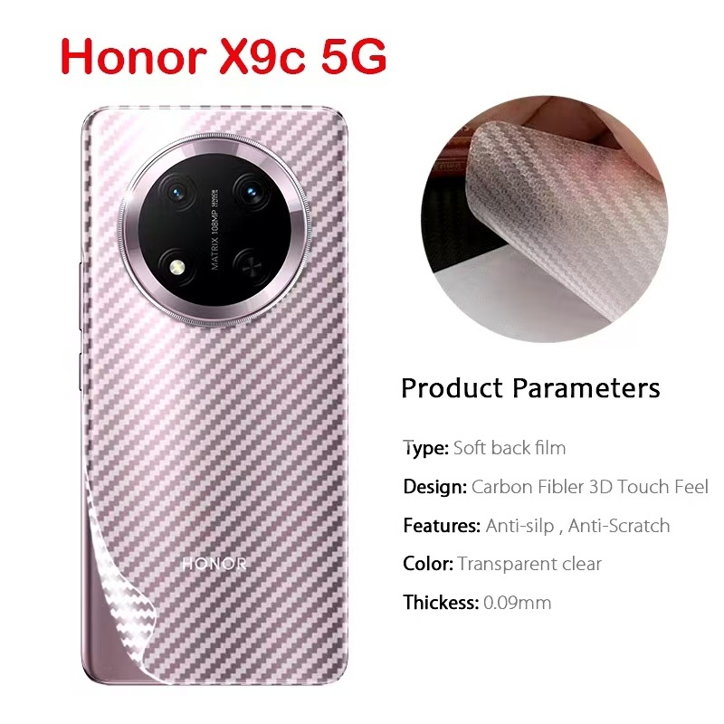 Honor X9C 5Gตรงรุ่น(พร้อมส่งในไทย)ฟิล์มหลังลายเคฟล่าHonor X9c