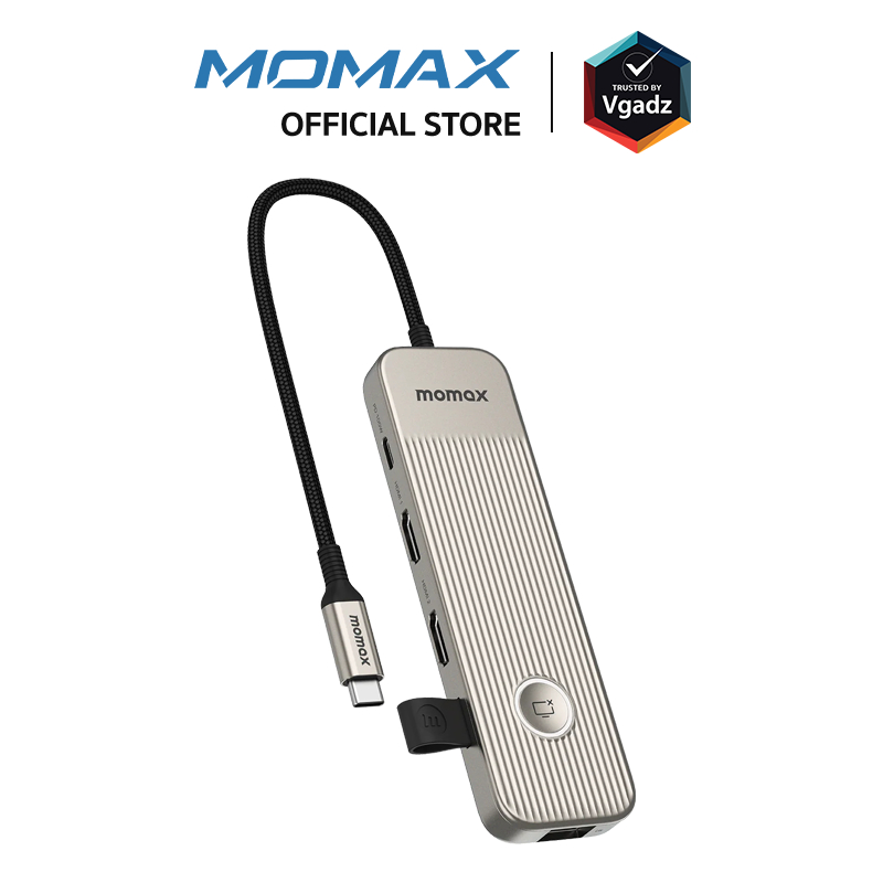 Momax - อุปกรณ์เชื่อมต่อ รุ่น 1-Link Hub 9-in-1 USB-C PD to Dual HDMI