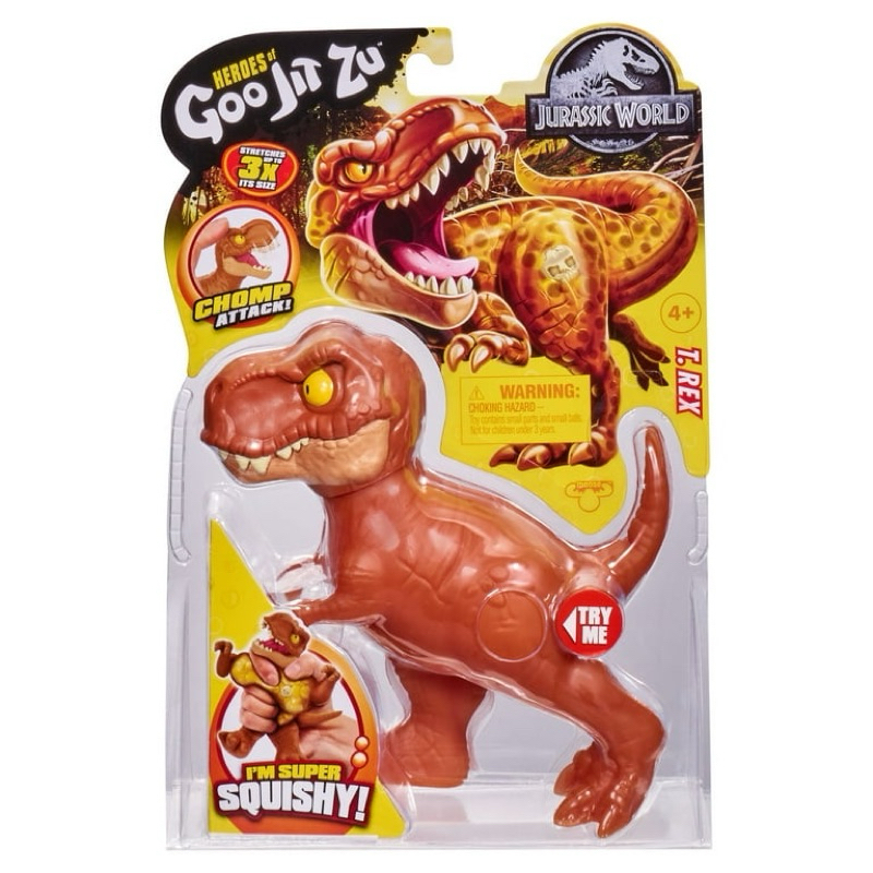 🦖พร้อมส่ง ของแท้🦖Goo Jit Zu Jurassic World Stretch T. Rex ตัวหนึบยืดได้ 3 เท่า ปากงับได้💥แพคเกจมีรอยเล็กน้อย💥