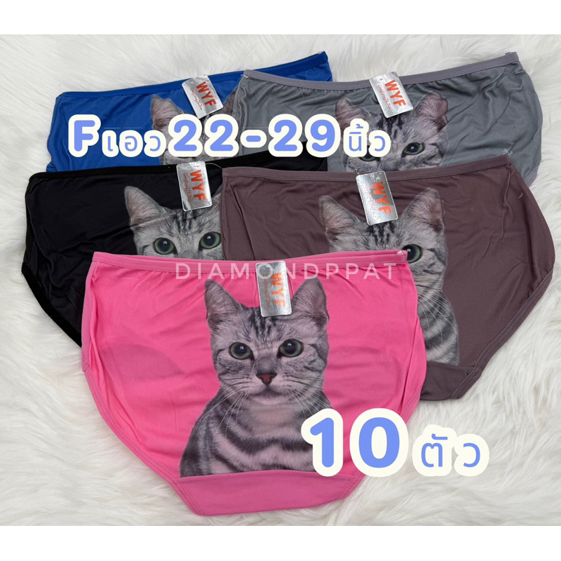🐈(10ตัว)กางเกงในพิมพ์แมว10ตัว129บาทFเอว22-29นิ้ว*สินค้าส่งจากไทย🇹🇭