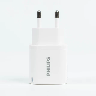Philips หัวชาร์จเร็ว PD20W เทคโนโลยีล่าสุด GAN อะแดปเตอร์ 2 / 1 พอร์ต