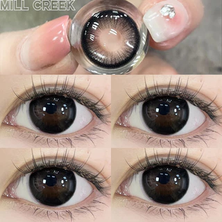 FDA MILL CREEK Milk Tea คอนแทคเลนส์สี ตาโต 14.5mm ค่าสายตา 0.00~-8.00 ใช้ได้12เดือน ผ่านมาตรฐานสากล สวมใส่สบาย