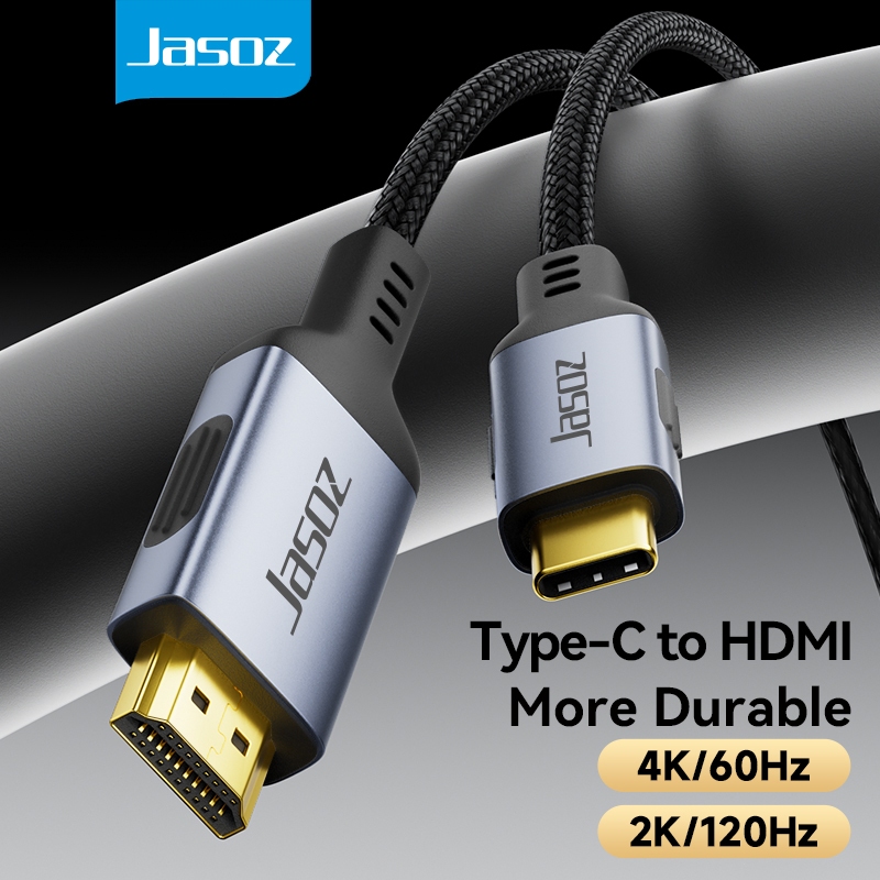 ส่งจาก กทม Jasoz สายเคเบิลเชื่อมต่อ Type C ไป HDMI 2.0 Uhd 4k 60 Hz สําหรับ สำหรับโทรศัพท์มือถือ แล็ปท็อป โทรศัพท์ต่อ ท