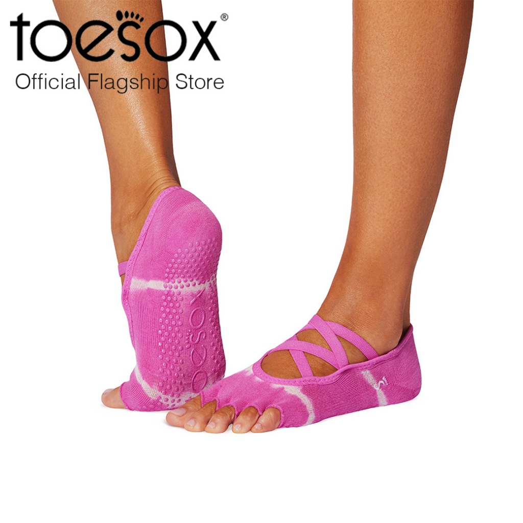 (New Spring 2025) ToeSox Grip Half Toe Elle Paradise Tie Dye Stripe ถุงเท้ากันลื่นแยกนิ้ว เปิดนิ้วเท้า Elle Paradise Tie