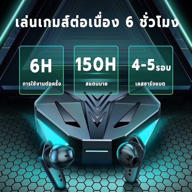 จัดส่งในกรุงเทพฯ COD หูฟังสำหรับเล่นเกม TWS X15 หูฟังบลูทูธ หูฟังไร้สายพร้อมไมค์ ชุดหูฟังสเตอริโอเบส 9D 360° เสียงรอบทิศ