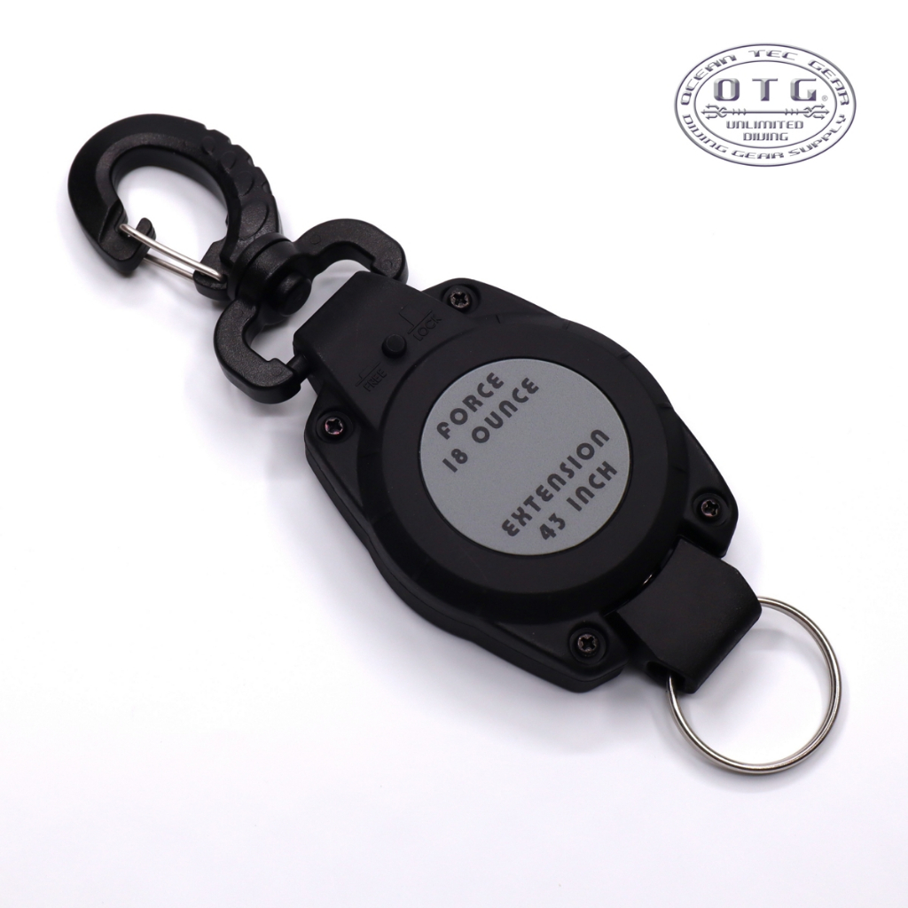 OTG Scuba Diving Plastic Snap Deluxe Retractor with Lock, Extend up to 43 inch. #OG-119