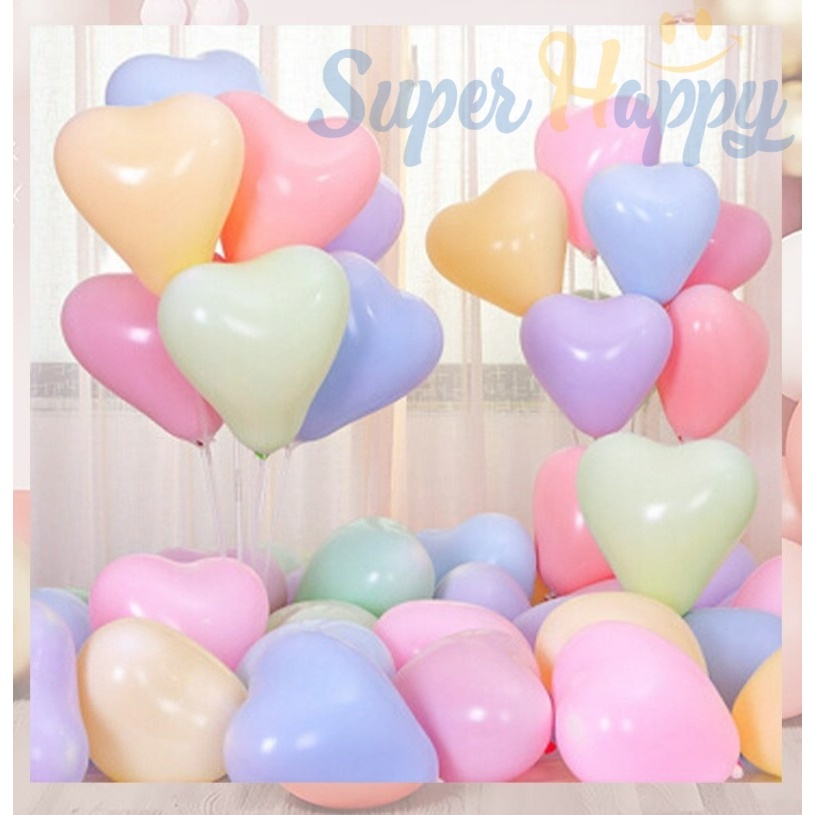 ลูกโป่งหัวใจสีพาสเทล (แพค10/20ชิ้น) ขนาด 10 นิ้ว ลูกโป่งเนื้อแมท สำหรับตกแต่งงานปาร์ตี้
