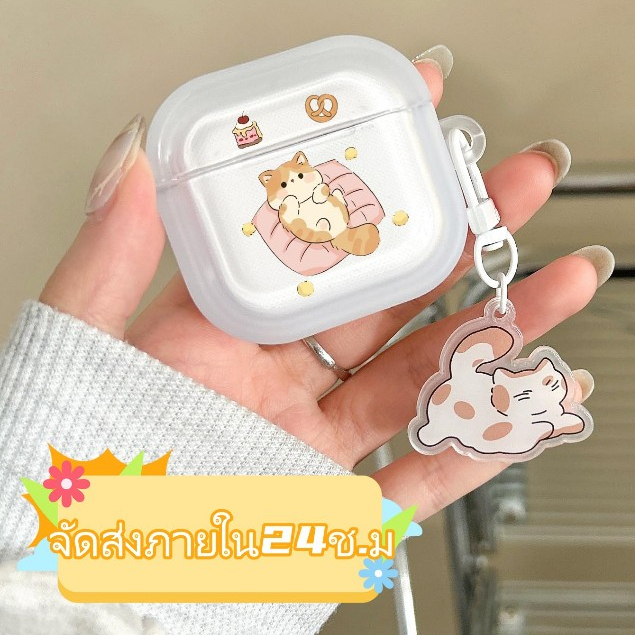 🍒จัดส่งภายใน24ช.ม💖Y2K เคส Airpods 4 3 pro 1 2 ลายแมวน่ารัก การป้องกันการตก ซิลิโคนนิ่ม Soft Case แนะนำเป็นอย่างยิ่ง