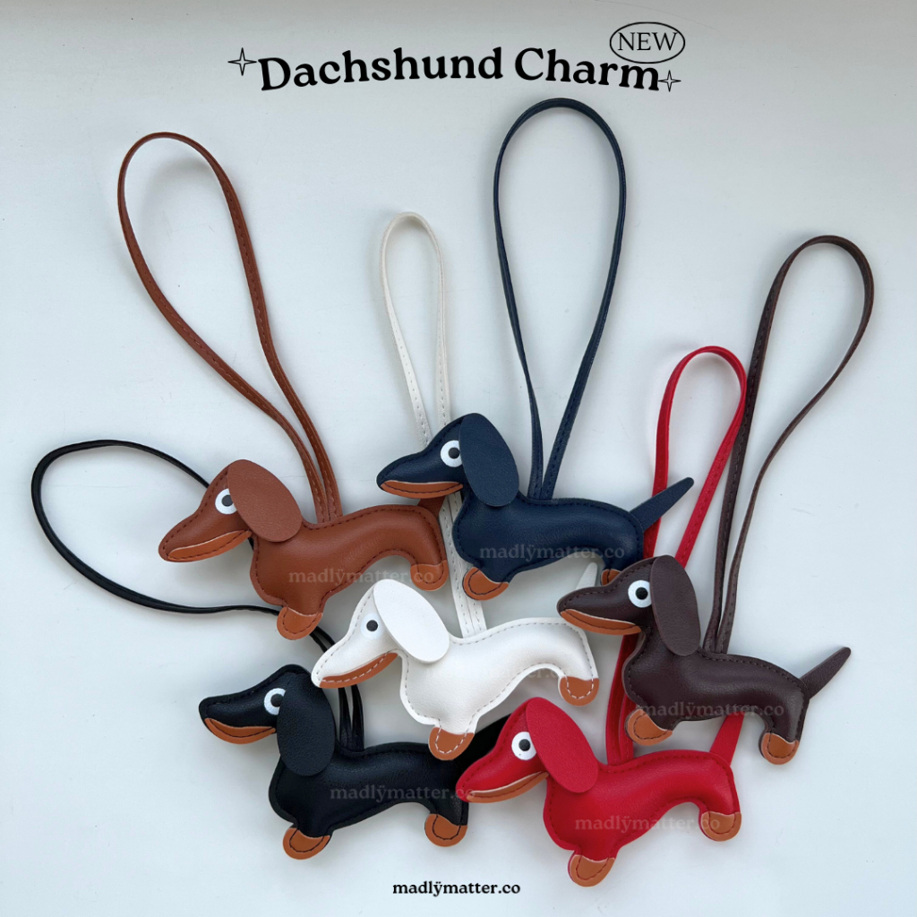 (พร้อมส่ง) พวงกุญแจหนังน้องดัชชุน 6 สี หนัง pu