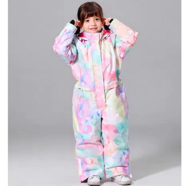 ชุดเล่นสกีสำหรับเด็กหญิง kid ski suit ski jumper กันลม กันน้ำ ทนอุณหภูมิได้ถึงติดลบ ชุดเต็มตัวสำหรัล