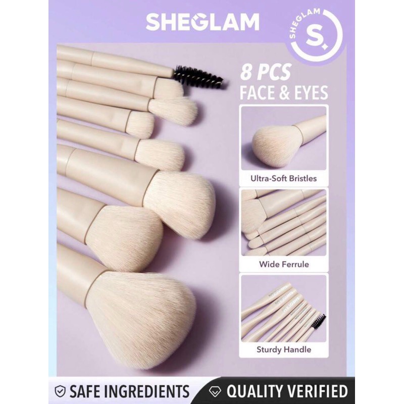Set แปรงแต่งหน้า Sheglam 8ชิ้น คุ้มมากก!!(พร้อมส่ง)